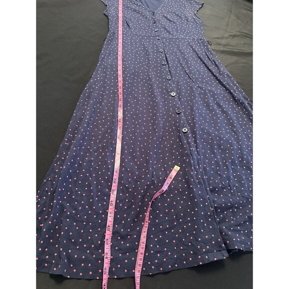 Boden Polka Dot Button Up Dress Cap Sleeves Women's US Size 6R Summer Cotton - Picture 5 of 8